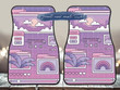 Vaporwave custom Car accessories, Cute retro car mats, Pastel purple Lo-Fi Personailzed song name Kawaii cat mat gift
