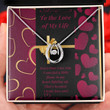 To the Love of My Life Lucky in Love Necklace | Valentine's Gift | Wife Gift | Girlfriend Gift | Birthday Gift