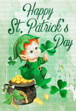 Happy St. Patrick's Day Garden Flag Design, Whimsical Leprechaun Design, Saint Paddy's Day