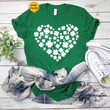 Shamrock Heart St Patricks Day Shirt, St Pattys Day Shirt, Four Leaf Clover Tee, Cute Paddys Day, Irish Shirt
