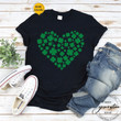 Shamrock Heart St Patricks Day Shirt, St Pattys Day Shirt, Four Leaf Clover Tee, Cute Paddys Day, Irish Shirt