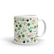 St. Patrick's day coffee mug, St patty's mug, lucky Shamrock mug, Kiss me I’m Irish, hand illustrated mug