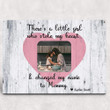 Personalized Mothers Day Canvas, Gift For Mother From Daughter Son, There is a Little Girl/Boy Who Stole My Heart Canvas