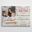 Personalized Mothers Day Canvas, Gift For Mom From Daughter Son, There Is Nothing As Powerful As A Mother’s Love Canvas