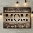 Personalized Mothers Day Canvas, Gift For Mom From Daughter Son, You Are The World Canvas