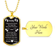Fathers Day Dog Tag Pendant Necklace, Gift For Dad From Daughter Son, I Can Meet You And Rest In Your Arms Dog Tag