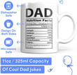 Dad Nutrition Facts Mug, Fathers Day Mug, Gift For Father From Daughter And Son