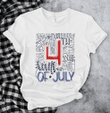 Personalized Patriotic Doodle 4th Of July Tee, Fourth Of July, Independence Day Tshirt
