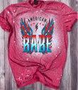 American Babe Tee, Fourth Of July, Independence Day Bleached Tshirt