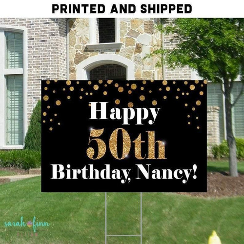 50Th Birthday Yard Sign Personalized Adult Birthday Lawn Sign Yard Decorations Birthday Yard Signs Stakes Included Milestone 40Th 60Th- Yard Sign