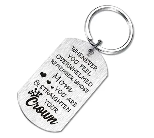 Mother's Day Keychain - Gift For Mom From Daughter - I Love You So Much, Remember Whose Mom Dad You Are Funny