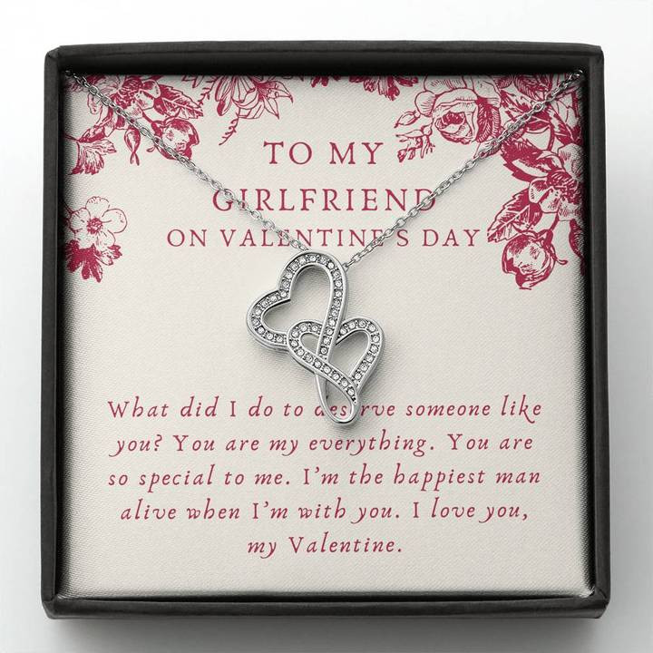 Valentines day gifts for her, Double Heart Necklace for Girlfriend, You're So Special To Me