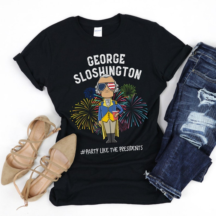 George Sloshington, Drunk Presidents Funny Patriotic Shirt