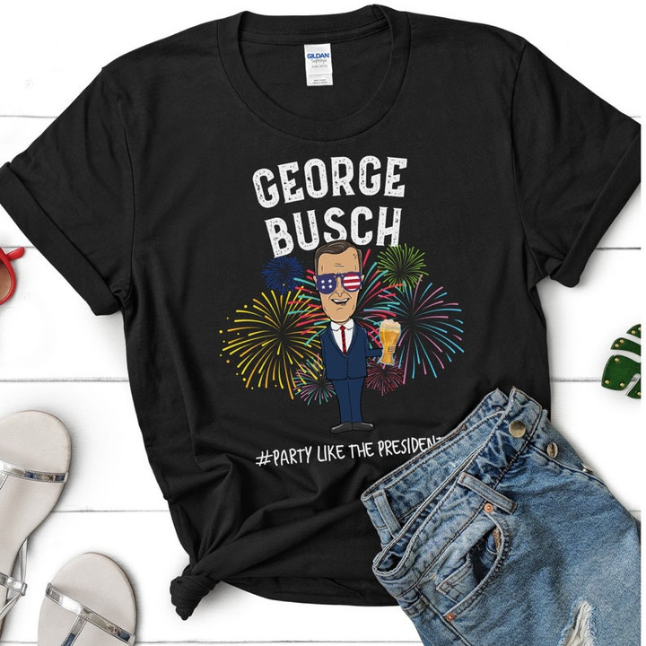 George Busch, Presidents Drinking Shirt, Drunk Presidents Funny Patriotic Shirt