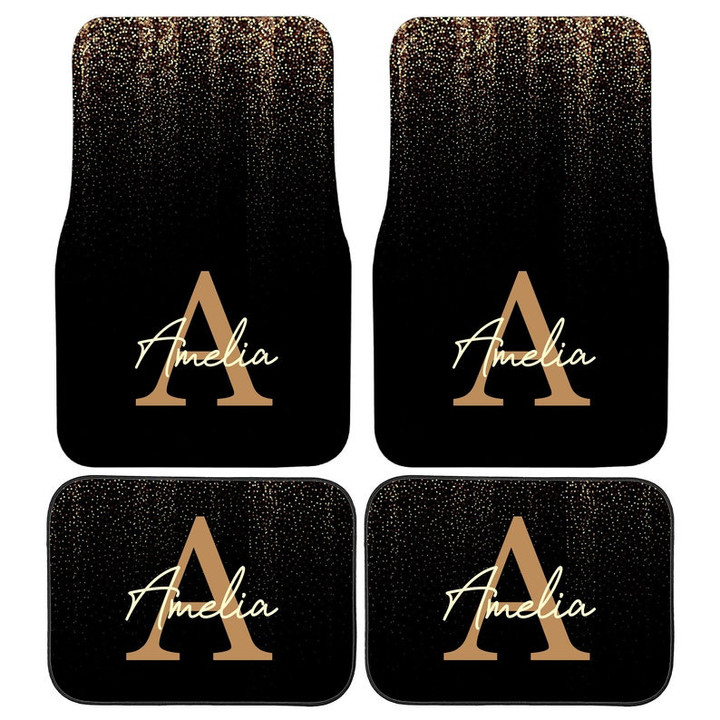 Personalised Custom Printed Glitter Initial/ Name Car Mats, Perfect Gift for Him or Her