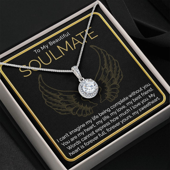 To My Soulmate Eternal Hope Necklace Girlfriend Wife Gift, Girlfriend Wife Birthday Gift, Anniversary Necklace For Wife