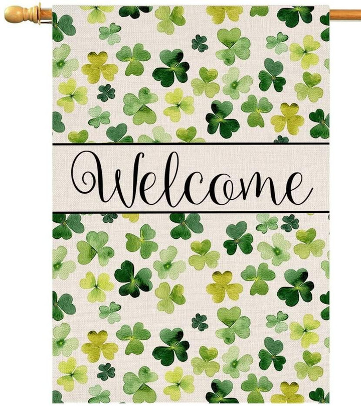 Blkwht Welcome Spring St. Patrick'S Day House Patricks Day Flag Vertical Double Sided Inch Yard Outdoor Decor 28 X 40 Inch