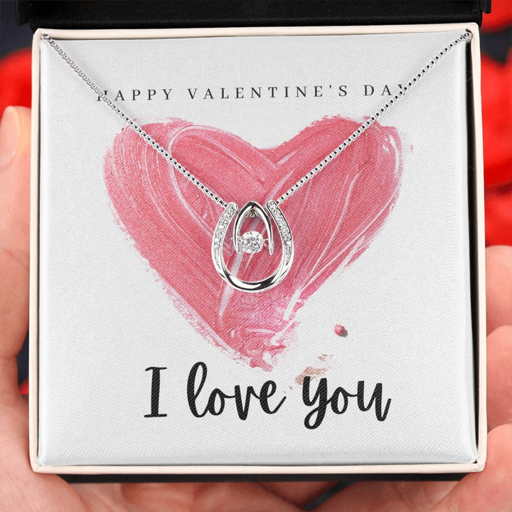 Lucky in love Valentine's Necklace for girlfriend, wife, fiance, partner