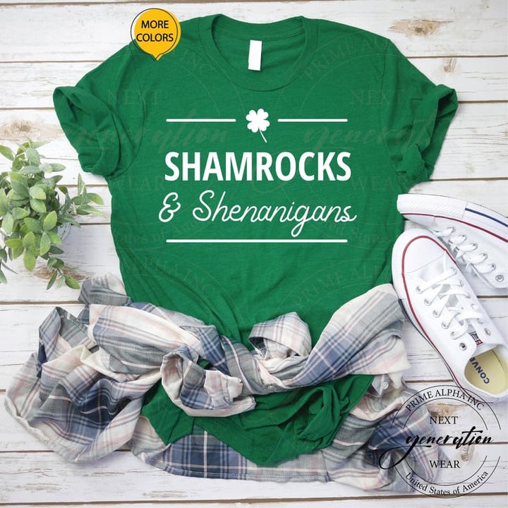 Shamrocks and Shenanigans Shirt, St Patricks Day Shirt, St Patricks Day, Shamrock Shirt, Irish Tshirt, Lucky Af, Let's Paddy
