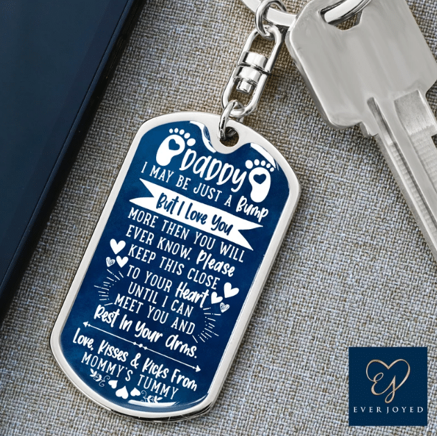 Fathers Day Keychain, New Father Keychain, New Daddy Keychain, First Time Dad Gift, Soon To Be Dad, Our 1st Fathers Day, Daddy From Bump
