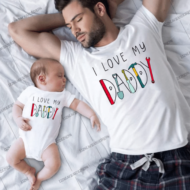 I Love My Daddy, Dad and Baby Matching Shirts, Father and Son/ Daughter, Father's Day Gift