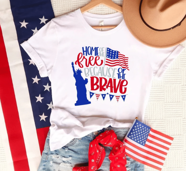 Home of the free because of the brave Tee, Fourth Of July, Independence Day Tshirt
