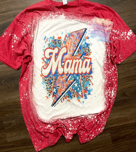 Mama Tee, Fourth Of July, Independence Day Bleached Tshirt