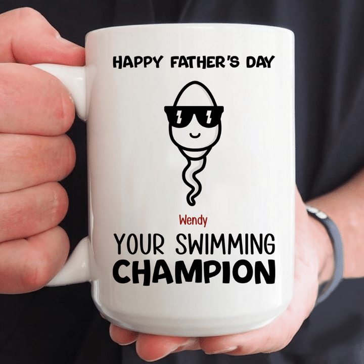 Personalized Your Swimming Champions Funny Mug, Fathers Day Gift, Gift For Father From Daughter And Son
