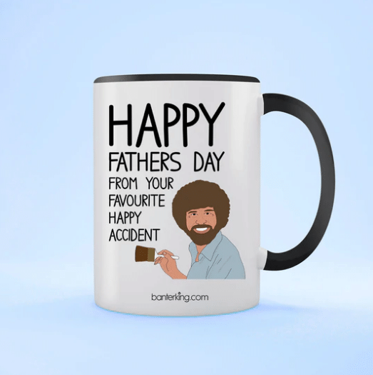 Bob Ross Happy Accident Father's Day Accent Mug