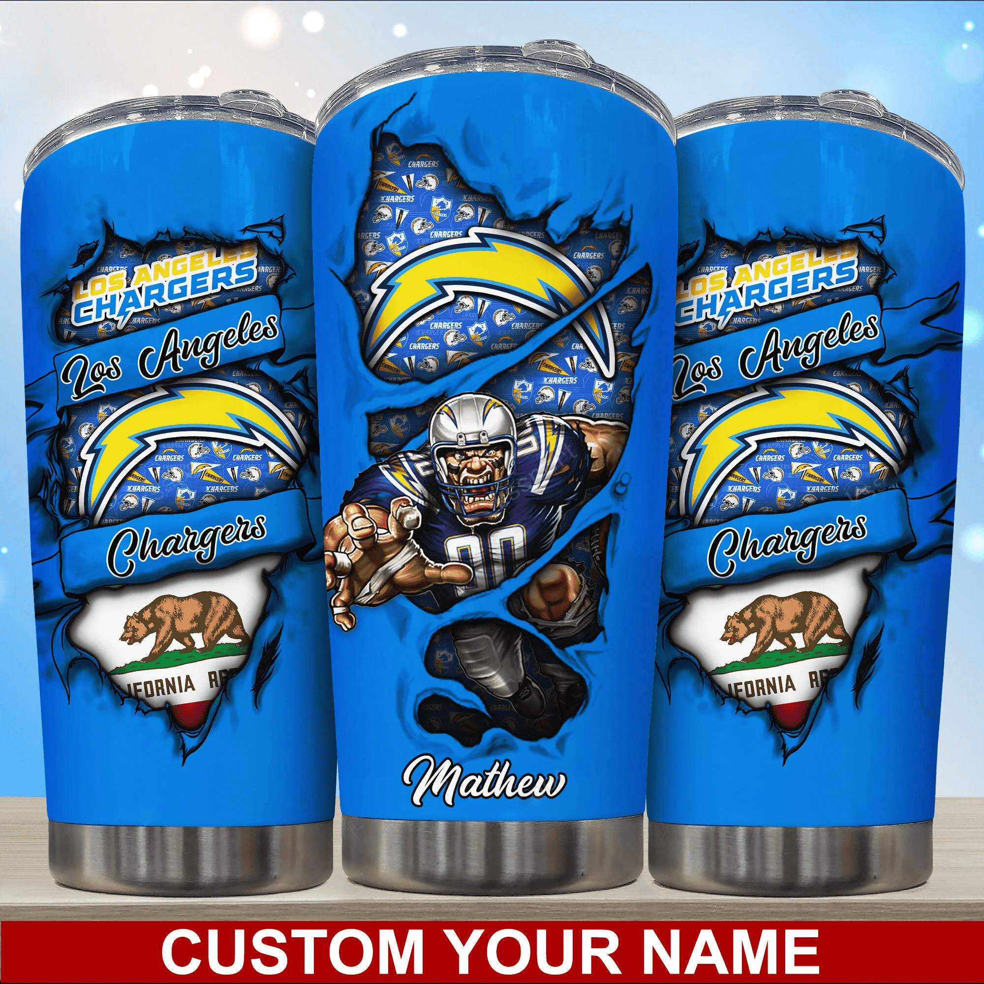 Los Angeles Chargers Personalized Tumbler BG238