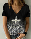 New Orleans Saints Summer V-neck Women T-shirt 157