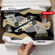 New Orleans Saints Personalized AJ4 Sneaker BG112