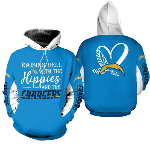 NFL Los Angeles Chargers Limited Edition All Over Print Hoodie Sweatshirt Zip Hoodie T shirt Unisex Size NEW018017