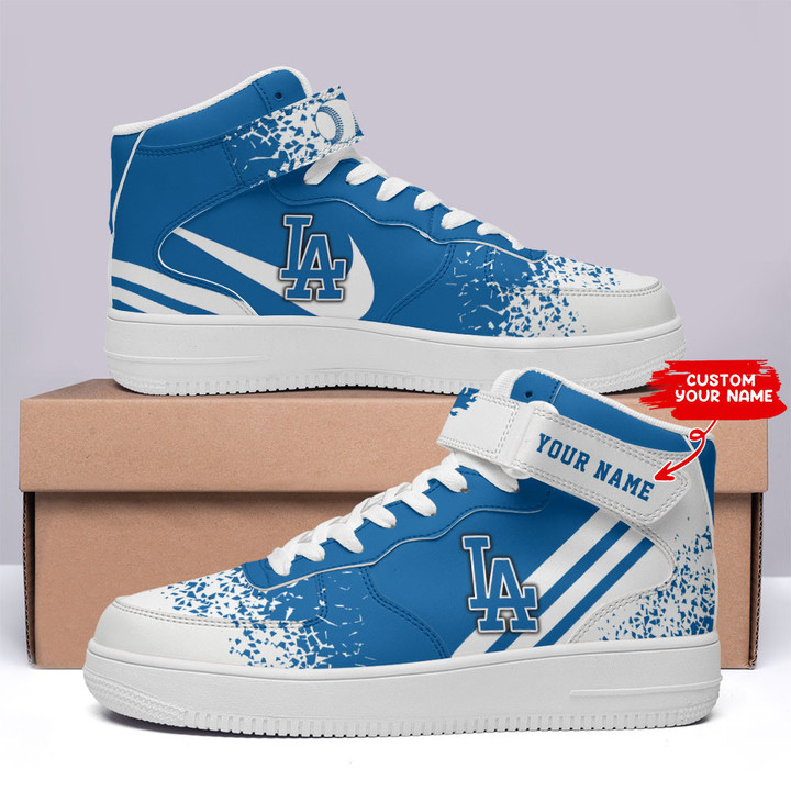 Los Angeles Dodgers Personalized High AF1 Sneakers BG03