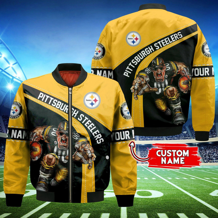 Pittsburgh Steelers Personalized Thick Bomber Jacket CS134