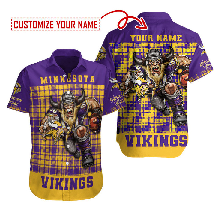 Minnesota Vikings Personalized Button Shirt BB453