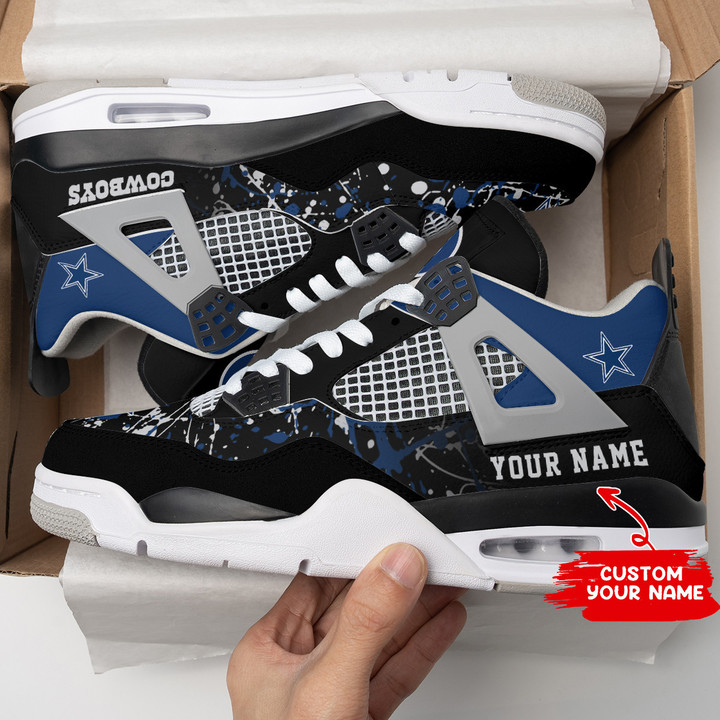Dallas Cowboys Personalized AJ4 Sneaker BG101
