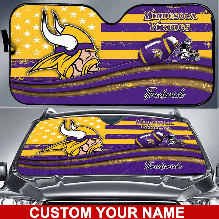 Minnesota Vikings Personalized Auto Sun Shade BG20