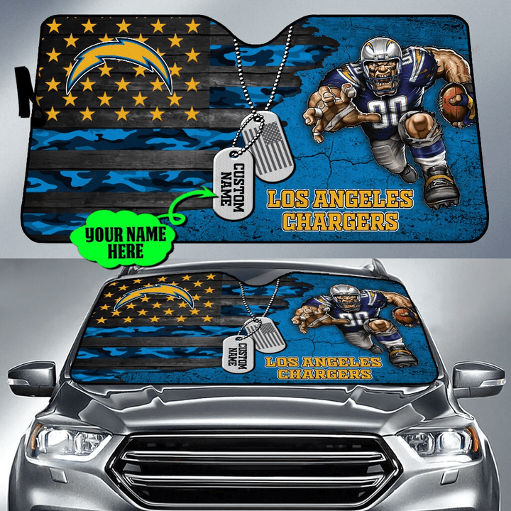 Los Angeles Chargers Personalized Auto Sun Shade BG47