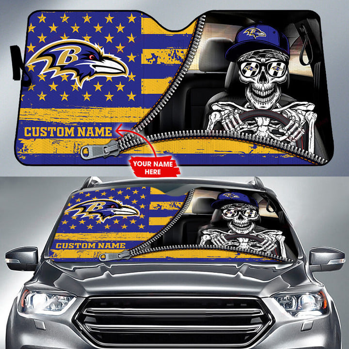 Baltimore Ravens Personalized Auto Sun Shade BG64