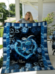 LOVE TURTLE PERSONALIZE CUSTOM NAME QUILT