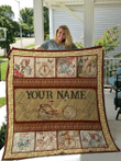 Bicycle Quilt Personalize Name