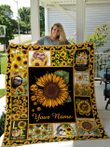 Sloth Sunflower Quilt Custom Personalize Name