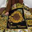 Sloth Sunflower Quilt Custom Personalize Name