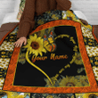 Butterfly Sunflower Quilt Custom Personalize Your Name