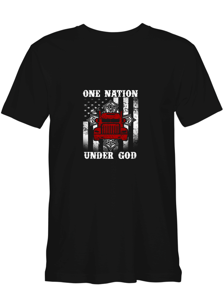 One Nation Under God Trucker T shirts for biker