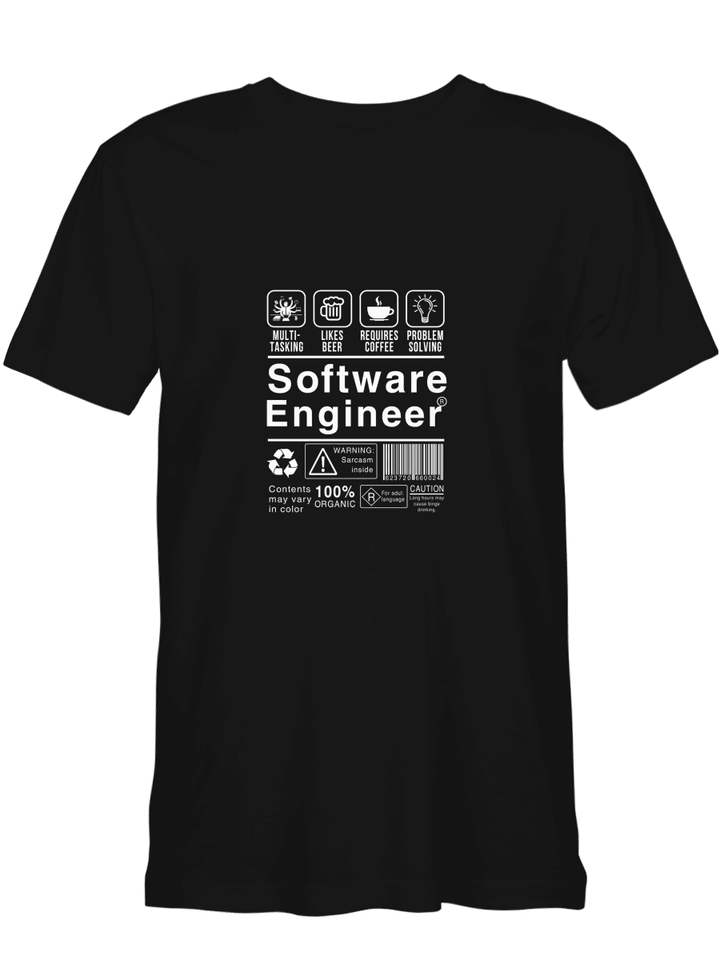 Software Engineer Coder Sarcasm Multi Tasking T shirts for biker