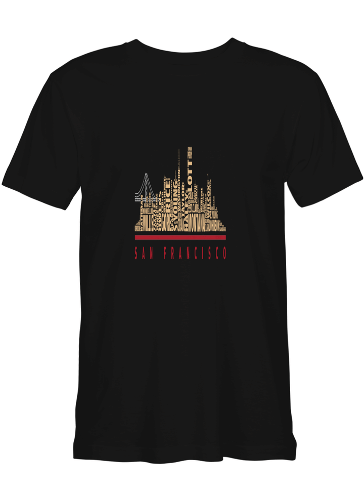 San Francisco Typo City Skyline T-Shirt For Adults