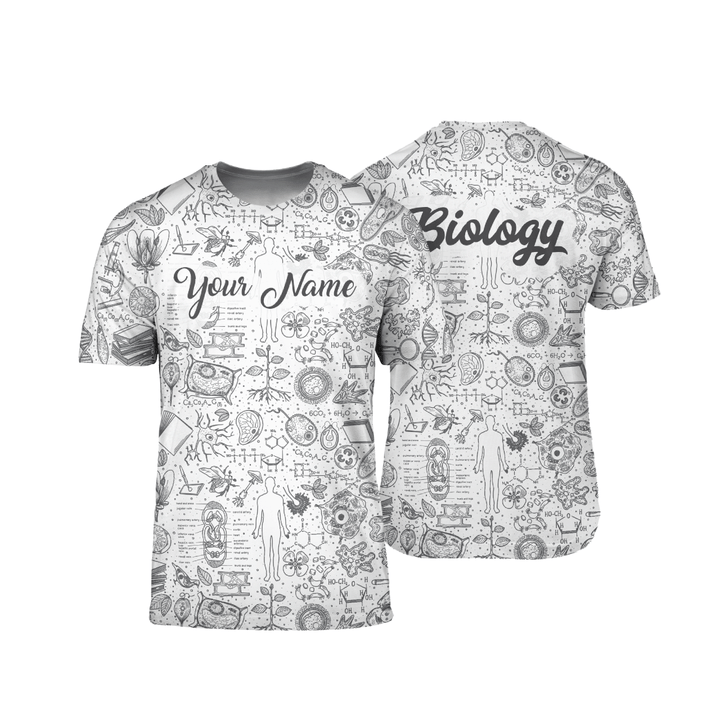Biology Personalize Name All Over Print Unisex T-shirt
