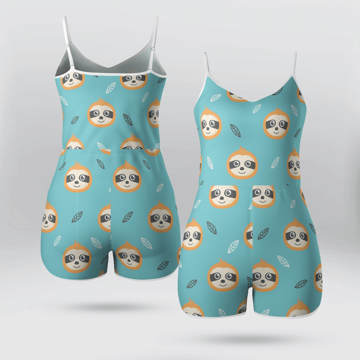 Sloth Short Jumpsuit - Sloth Pattern 18